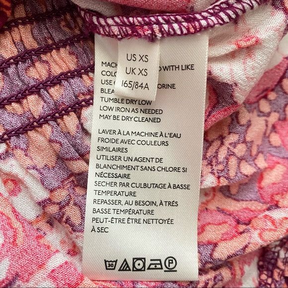 NWT Free People Sweet Memories Pink Multi Floral Print Ruffled Puff Sleeve Top - Picture 10 of 11